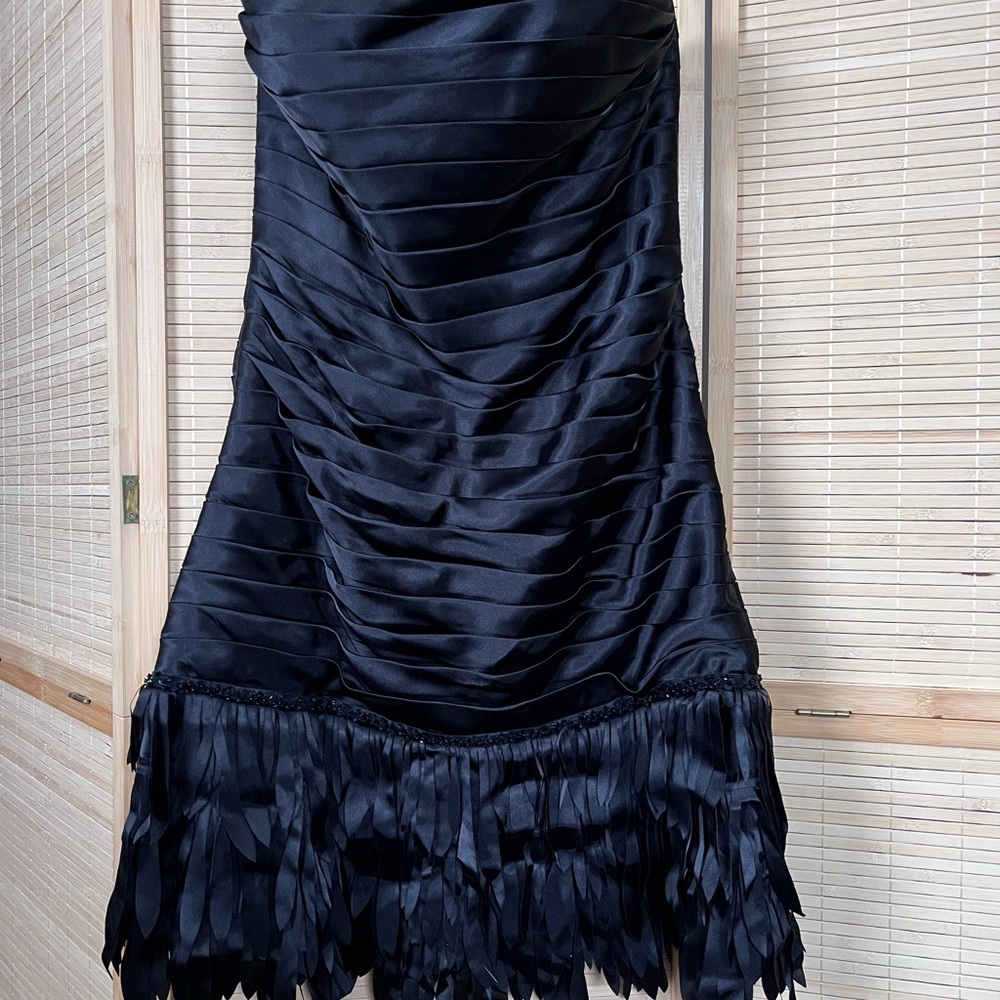 White House Black Market Elegant Black Ruched Mini Dress